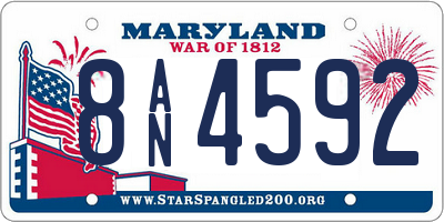 MD license plate 8AN4592