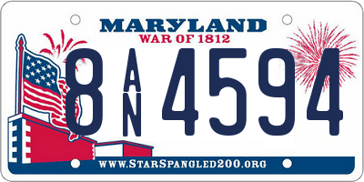 MD license plate 8AN4594