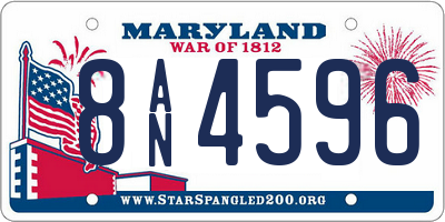 MD license plate 8AN4596