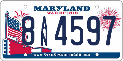 MD license plate 8AN4597