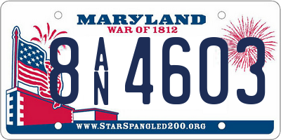 MD license plate 8AN4603