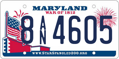 MD license plate 8AN4605