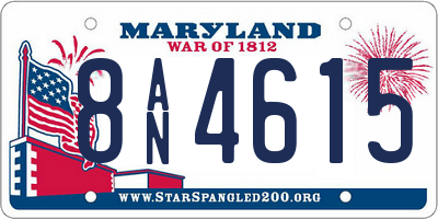 MD license plate 8AN4615