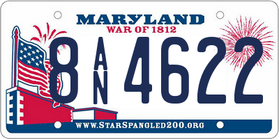 MD license plate 8AN4622