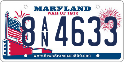 MD license plate 8AN4633