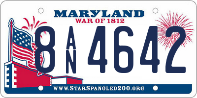 MD license plate 8AN4642