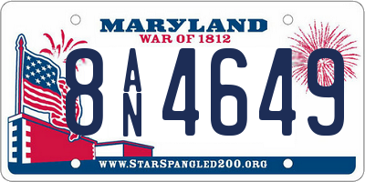 MD license plate 8AN4649