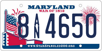 MD license plate 8AN4650