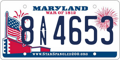 MD license plate 8AN4653