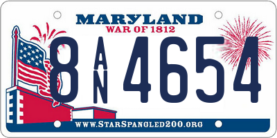MD license plate 8AN4654