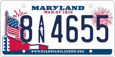 MD license plate 8AN4655