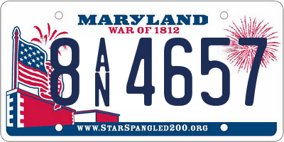 MD license plate 8AN4657