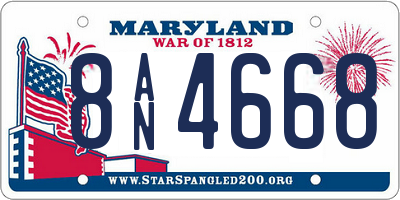 MD license plate 8AN4668