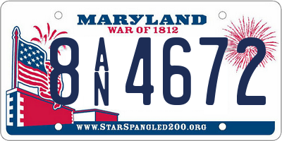 MD license plate 8AN4672