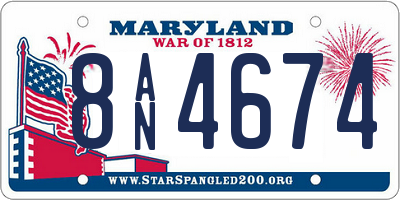 MD license plate 8AN4674