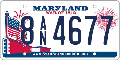 MD license plate 8AN4677