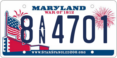 MD license plate 8AN4701