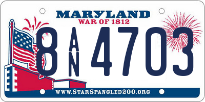 MD license plate 8AN4703