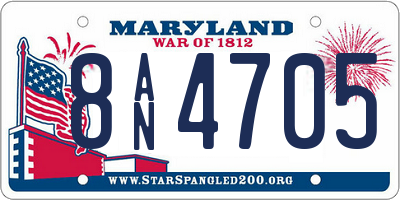 MD license plate 8AN4705