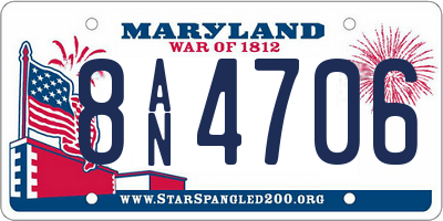MD license plate 8AN4706