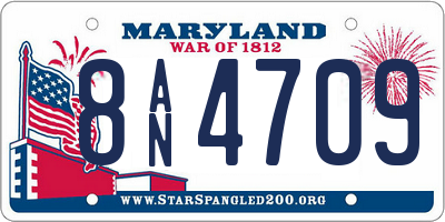 MD license plate 8AN4709