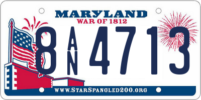 MD license plate 8AN4713
