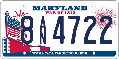 MD license plate 8AN4722