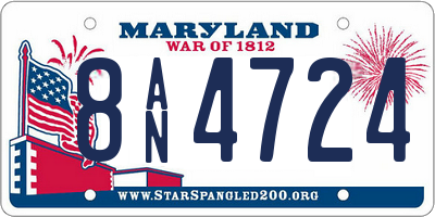MD license plate 8AN4724