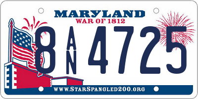 MD license plate 8AN4725