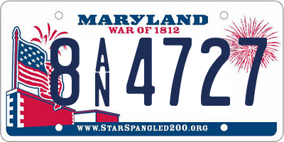 MD license plate 8AN4727