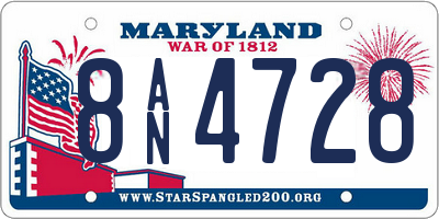 MD license plate 8AN4728