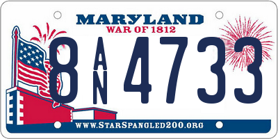 MD license plate 8AN4733