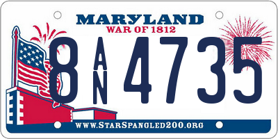 MD license plate 8AN4735