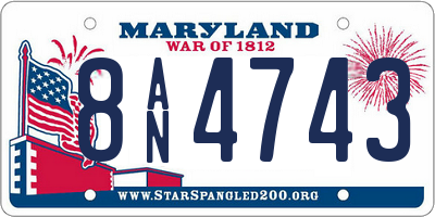 MD license plate 8AN4743