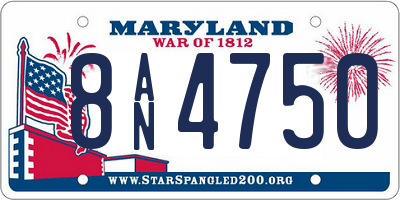 MD license plate 8AN4750