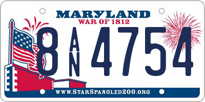 MD license plate 8AN4754