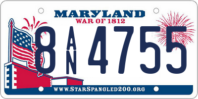 MD license plate 8AN4755