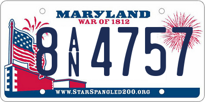 MD license plate 8AN4757