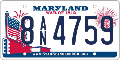MD license plate 8AN4759