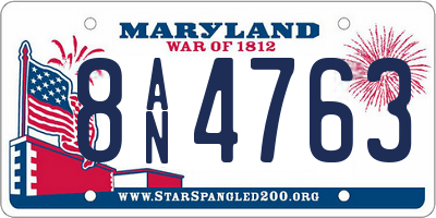 MD license plate 8AN4763