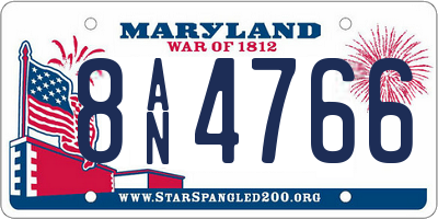 MD license plate 8AN4766