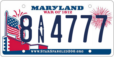 MD license plate 8AN4777