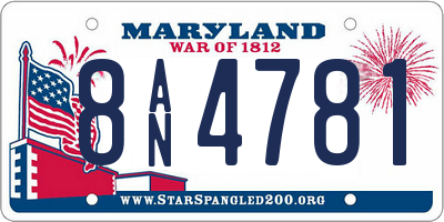 MD license plate 8AN4781