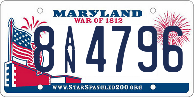 MD license plate 8AN4796