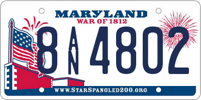 MD license plate 8AN4802