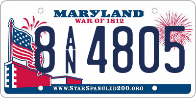 MD license plate 8AN4805