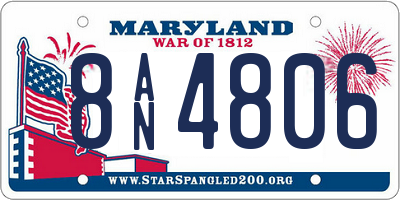 MD license plate 8AN4806