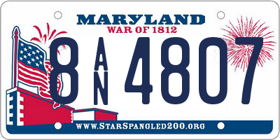 MD license plate 8AN4807