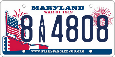 MD license plate 8AN4808