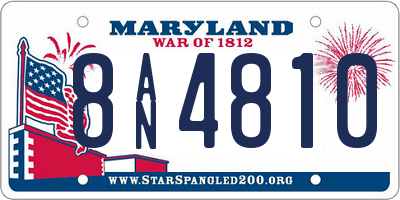 MD license plate 8AN4810
